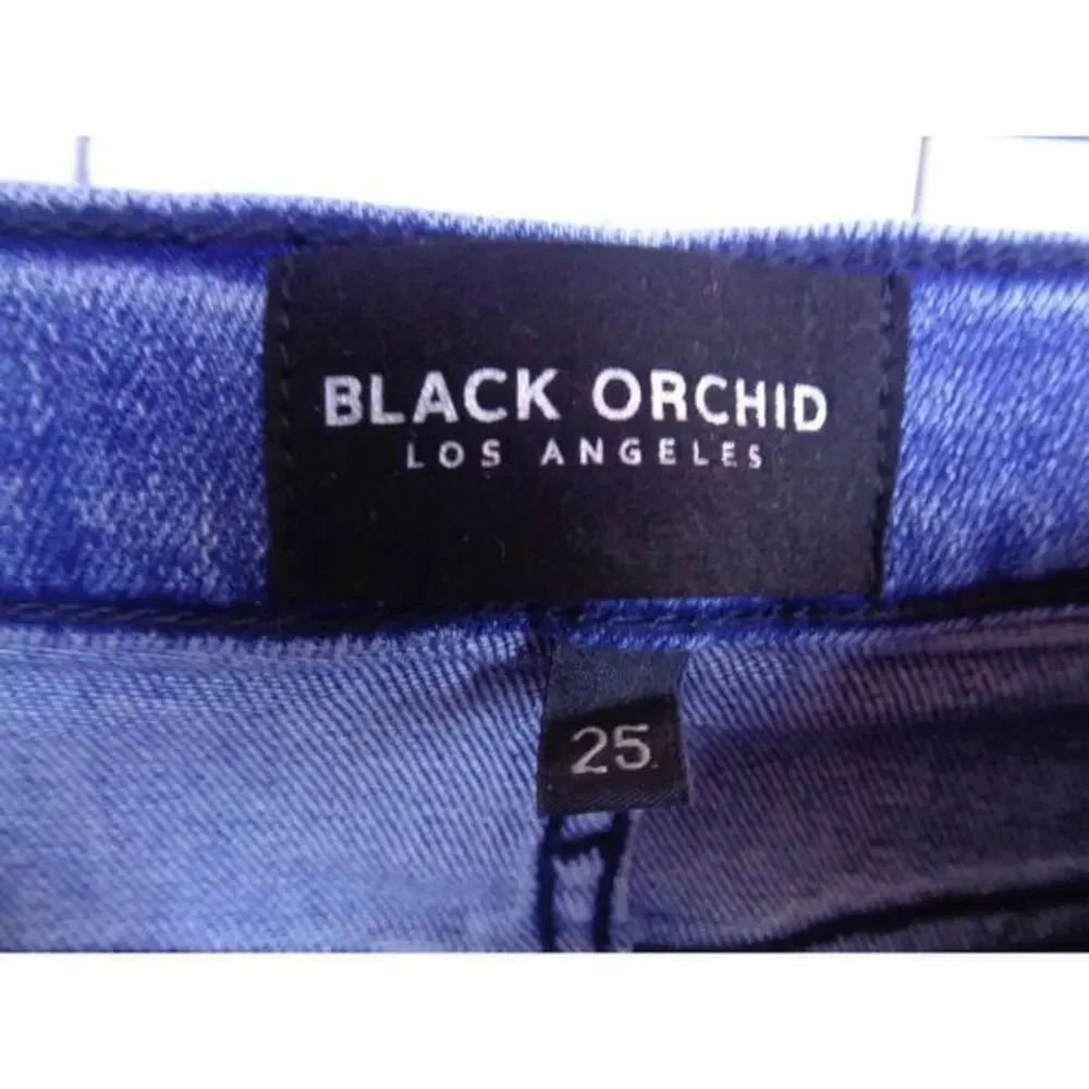 Black Orchid Liquify Carmen High Rise Ankle Fray Skinny Jeans Womens 25‎